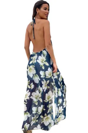Miesse Vestido Costas de Fora estampa praiana floral