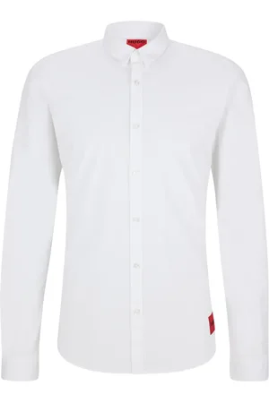 HUGO BOSS Camisa Extra Slim Fit Em Algodão Stretch E Logo