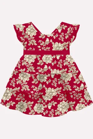 MILON Infantil - Vestido Menina Laço Estampa Flor
