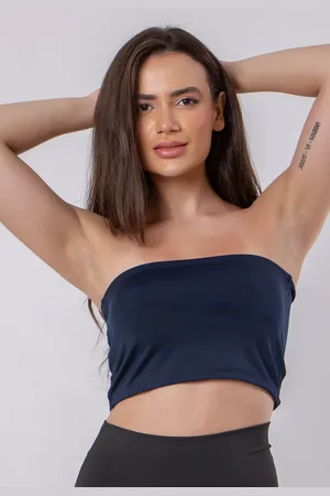 4 Estações Blusa Cropped Faixa Moda Casual Verão