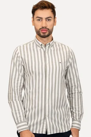 Tommy Hilfiger Camisa Masculina Oxford Slim Bold Stripe Mescla