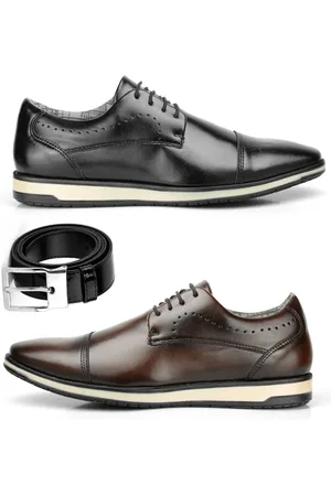 Ferrareto Calçados Kit 2 Sapatos Oxford Social Masculino + Cinto Dupla Face /Café