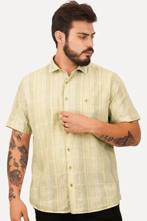 Dudalina Camisa Masculina Manga Curta Comfort Superfine Cotton Listrada