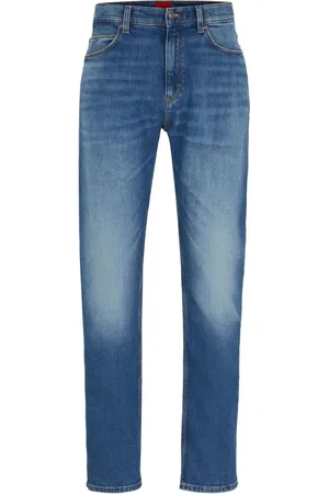 HUGO BOSS Calças Jeans De Corte Slim Em Denim Azul