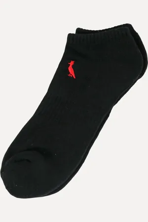 Reserva Meia Masculina Invisível Pica-Pau Bordado Preta