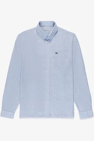 Lacoste Camisa masculina Manga Longa em Linho