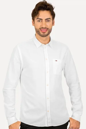 Tommy Hilfiger Camisa Masculina Regular Classic Oxford Pocket Branca