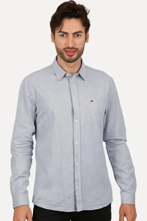 Tommy Hilfiger Camisa Masculina Regular Classic Oxford Pocket Escuro