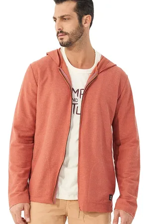 Colcci Moletom Masculino Hoodie Full-Zip Texture Refile Terracota Mescla
