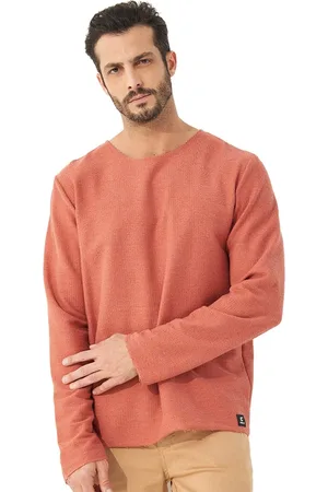 Colcci Moletom Masculino Crewneck Texture Refile Terracota Mescla