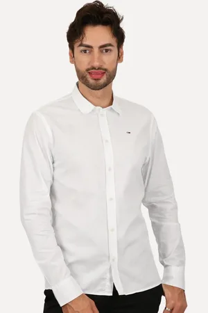 Tommy Hilfiger Camisa Masculina Slim Original Stretch Branca