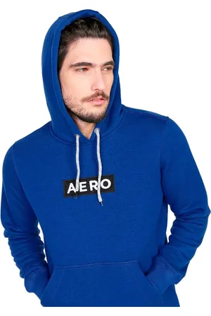 Aeropostale Moletom Masculino Hoodie Aero Block Azul Escuro