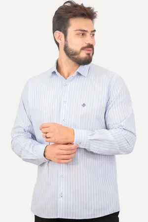 Dudalina Camisa Masculina Comfort Superfine Cotton Listrada Claro