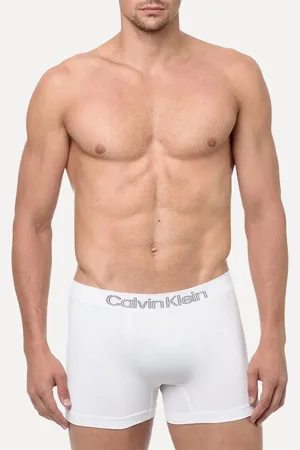Calvin Klein Cueca Low Rise Trunk Sem Costura Branca Pack 3UN