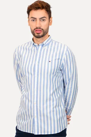 Tommy Hilfiger Camisa Masculina Oxford Slim Bold Stripe Médio