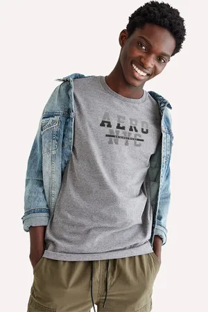 Aeropostale Camiseta Aero NYC Logo Mescla Médio