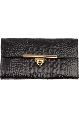 Andrea Vinci Carteira feminina de couro croco Kate 10,5x19,5cm