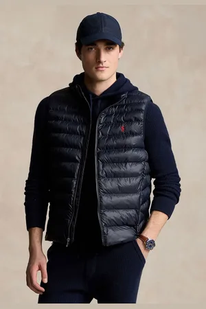 Ralph Lauren Colete Puffer Reto Logo Azul-Marinho
