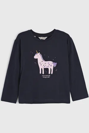 MANGO Camiseta Manga Longa MANGO Unicórnio Azul-Marinho