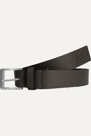 Calvin Klein Cinto Masculino Couro Queima CK Café