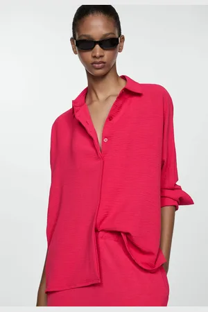 MANGO Camisa Reta Texturizada