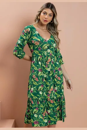 QUINTESS Vestido Com Fenda Na Barra