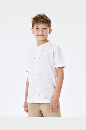 Onda Marinha Infantil - Camiseta em Malha Flamê Masculina