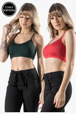 Bella Fiore Modas Kit 3 Tops Fitness Nadador Feminino Alça Fina Academia