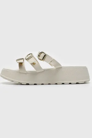 MOLECA Sandália Fivelas Off-White