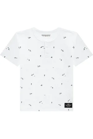 Onda Marinha Infantil - Camiseta em Malha Flamê Masculina