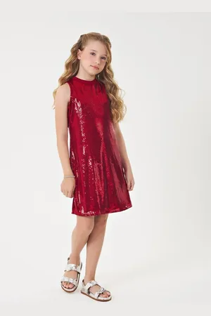 Nina Go Infantil - Vestido Paetê com Forro Feminino