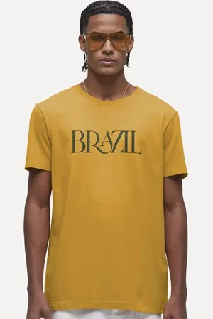 OSKLEN Camiseta Masculina Slim Vintage Arpoador Sunshine Amarelo Escuro