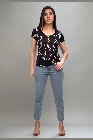 Amazonia Vital Blusa Baby Look Ceci Malha Fibra de Bambu Estampa Maria