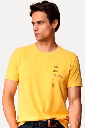 OSKLEN Camiseta Masculina Slim Stone We Are Nature Amarela