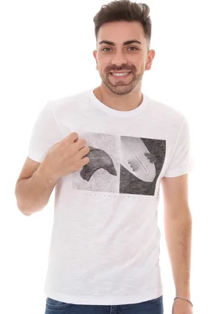 OSKLEN Camiseta Masculina Slim Rough Cap Emborrachada Branca