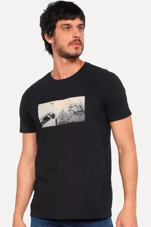 OSKLEN Camiseta Masculina Slim Vintage Triptico Preta