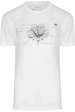 OSKLEN Camiseta Masculina Regular Stone Flower Parts Branca
