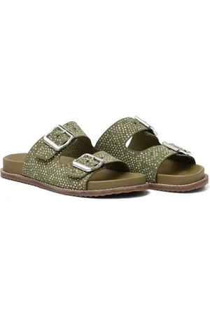 Flor da Pele Sandália Rasteira Feminina Papete Strass 23240