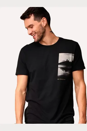 OSKLEN Camiseta Masculina Slim Vintage Rio Mirror Preta