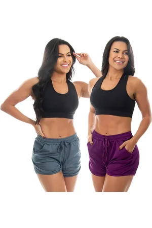 FRISTYLE Kit 2 Short Esportivo Corrida Treino Academia Bolso Feminino