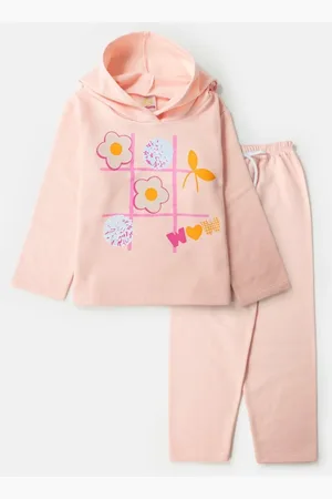 LALUNA Infantil - Conjunto Feminino Moletom WOW Pêssego 0383