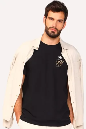 OSKLEN Camiseta Masculina Regular Vintage Coqueiro RJ Preta