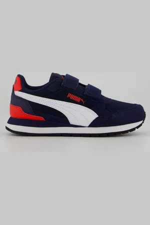 PUMA Tênis ST Runner V4 Mesh Juvenil Marinho e Branco