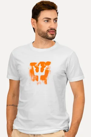 OSKLEN Camiseta Masculina Slim Stone Trident Brush Branca