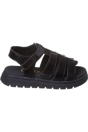 Footz Infantil - Sandália Menina Fisherman Gladiadora Sola Tratorada Preta