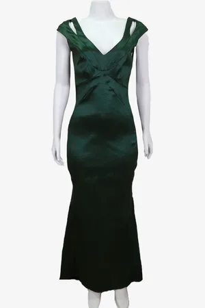 EMIGÊ Vestido TVZ Longo Sereia Simétrico Recorte NOVO Produto Gentilmente Usado