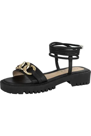 Lumiss Sandália Feminina Flatform Tratorada Corrente Amarração