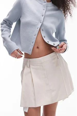 Topshop Saia Curta Pregas Off-White