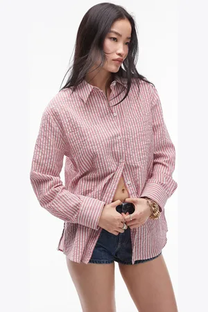 Topshop Camisa Ampla Listrada