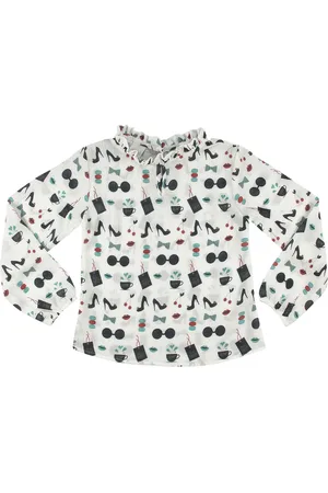Look Jeans Infantil - Blusa Gola Babado Estampada